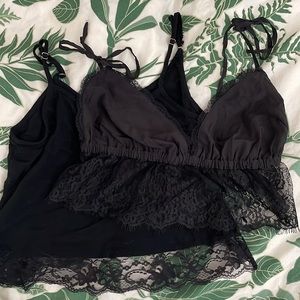 xs black flowy tanktops bundle